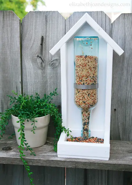 Build A Wine Bottle Bird Feeder By Elizabeth Joan Designs