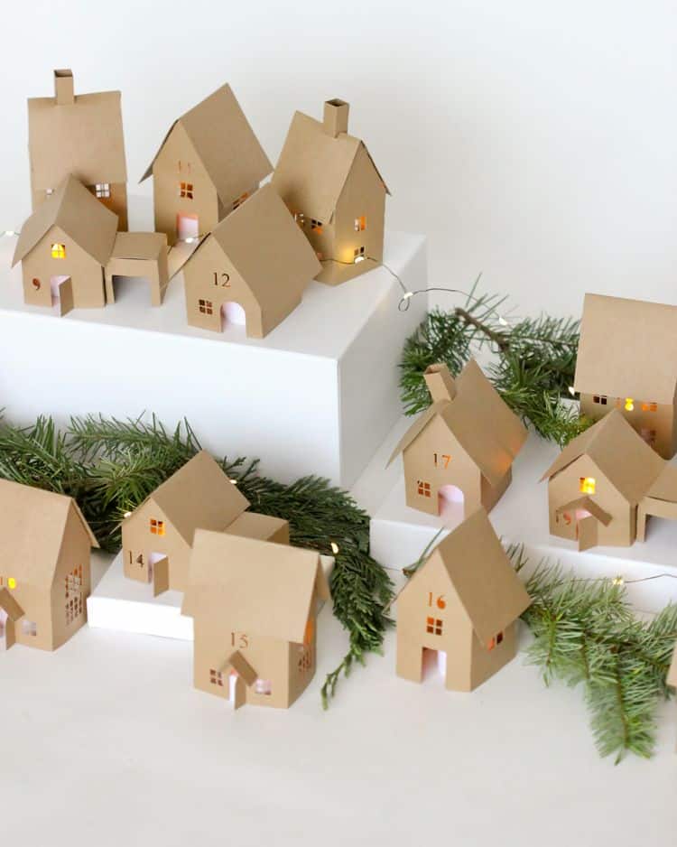Christmas Advent Paper Houses