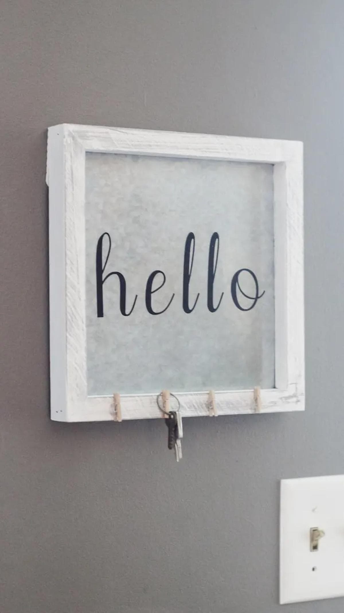 Create a Chic DIY Key Holder with an Endearing Hello Sign