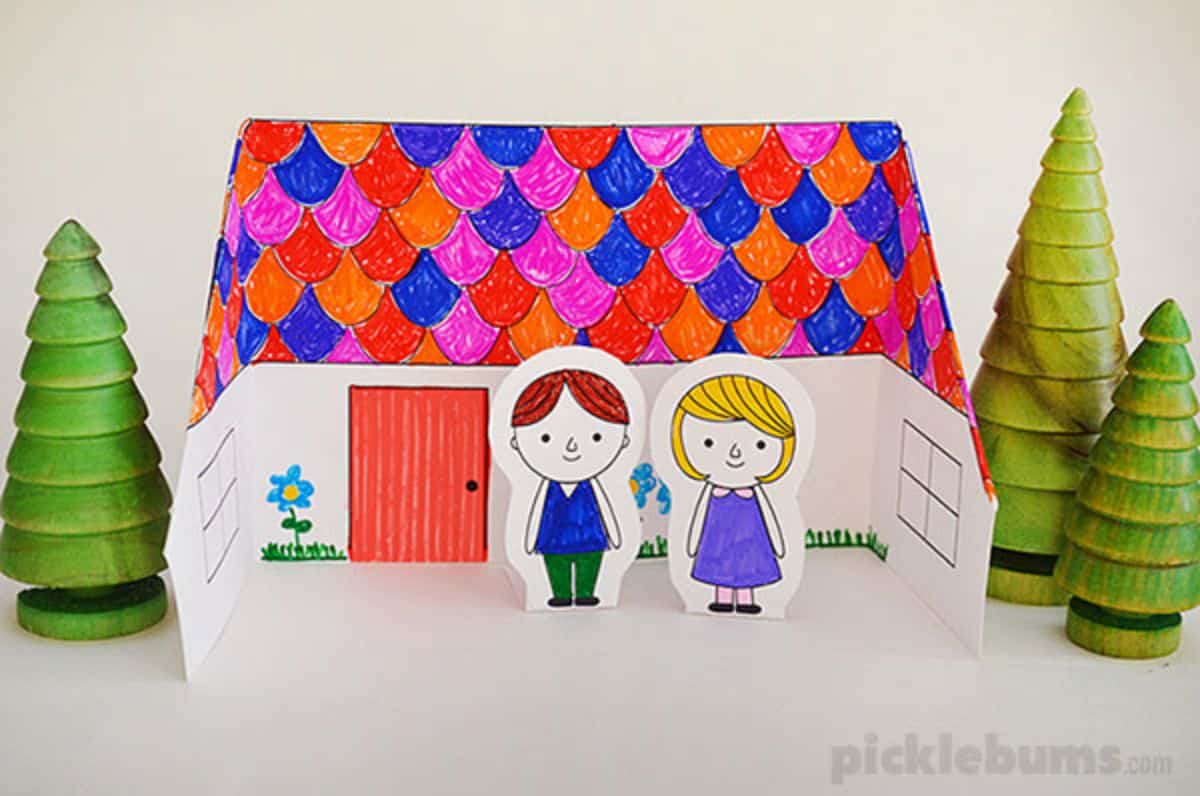 Create a Cute Paper Dollhouse from a Single Sheet of Paper
