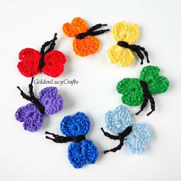 Crochet Mini Heart Butterfly