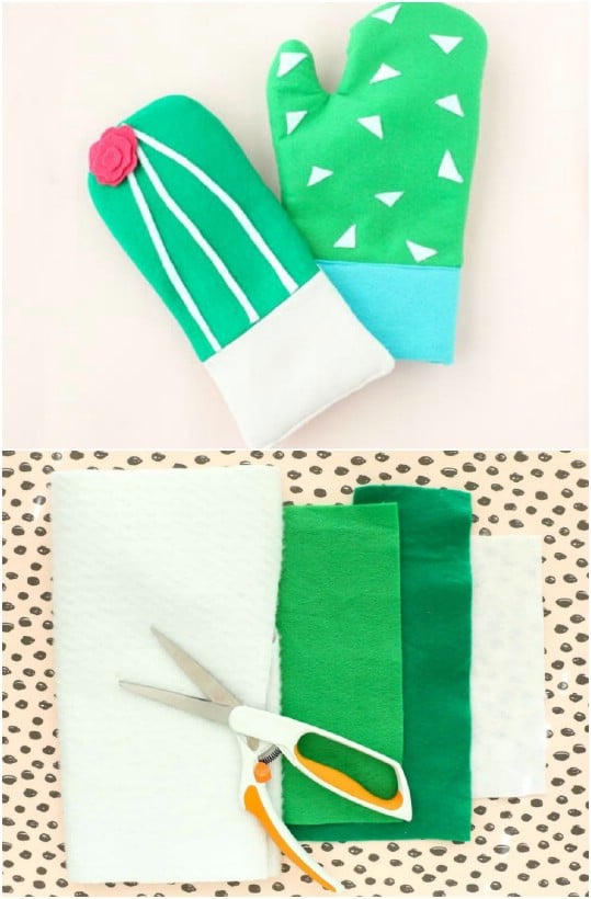 Cute DIY Cactus Oven Mitts