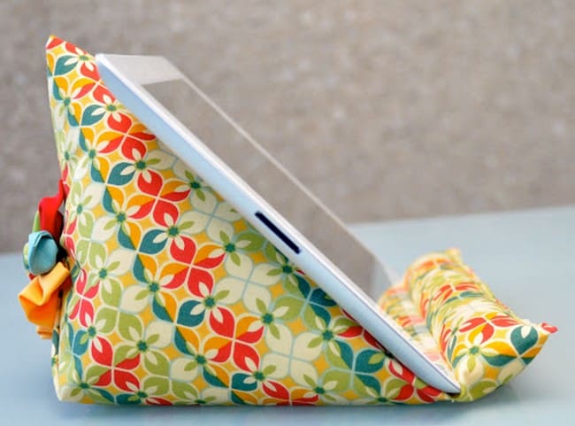 DIY Bean Bag iPad Stand