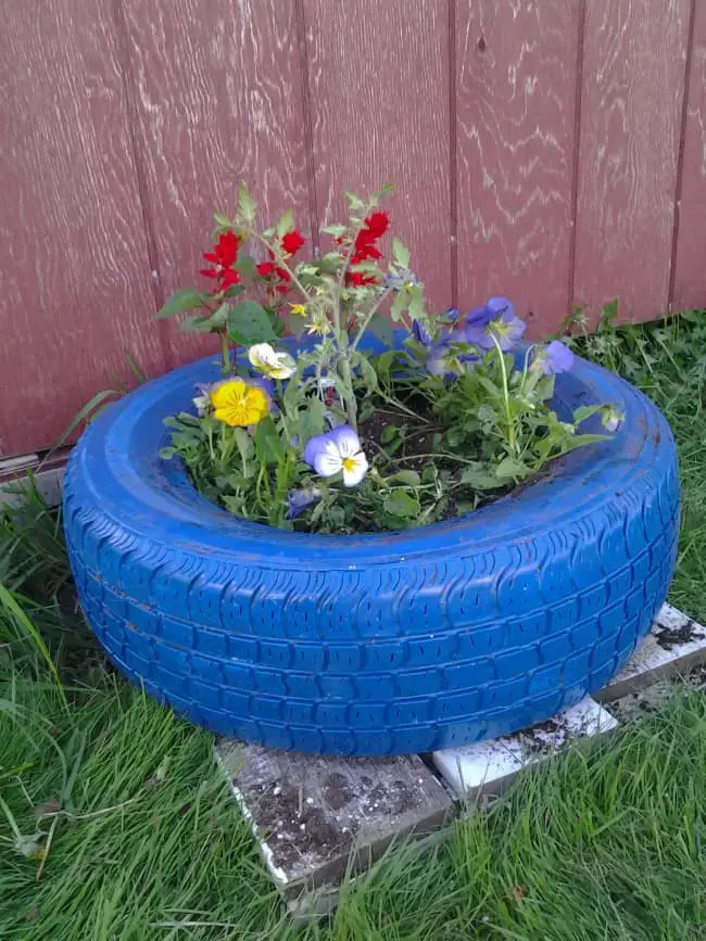 DIY Car Tire Planter