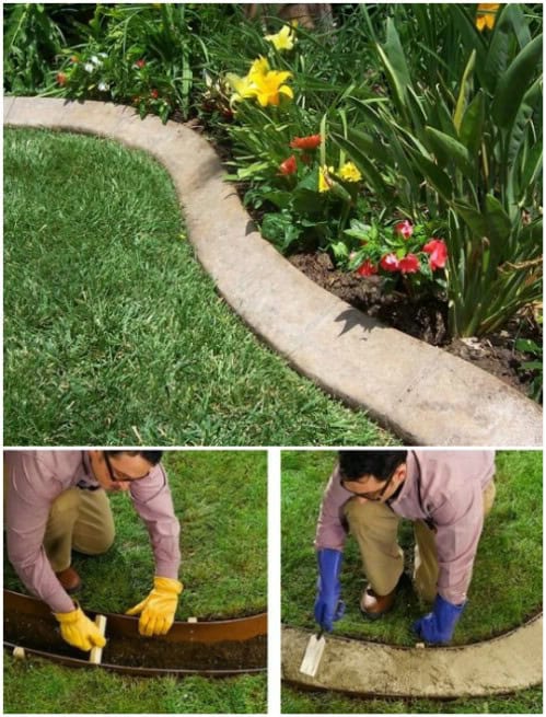 DIY Concrete Garden Edging