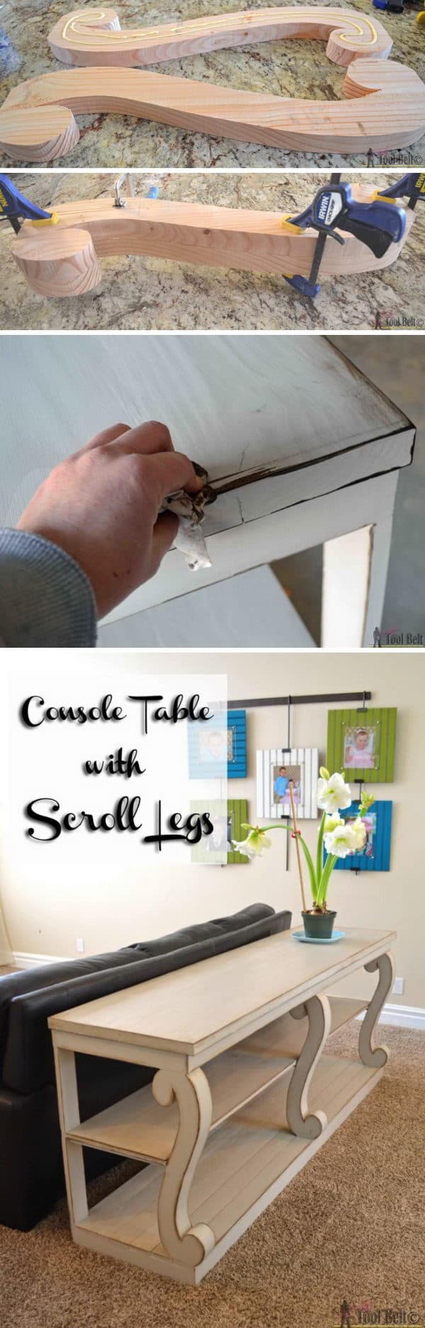 DIY Console Table With Scroll Legs