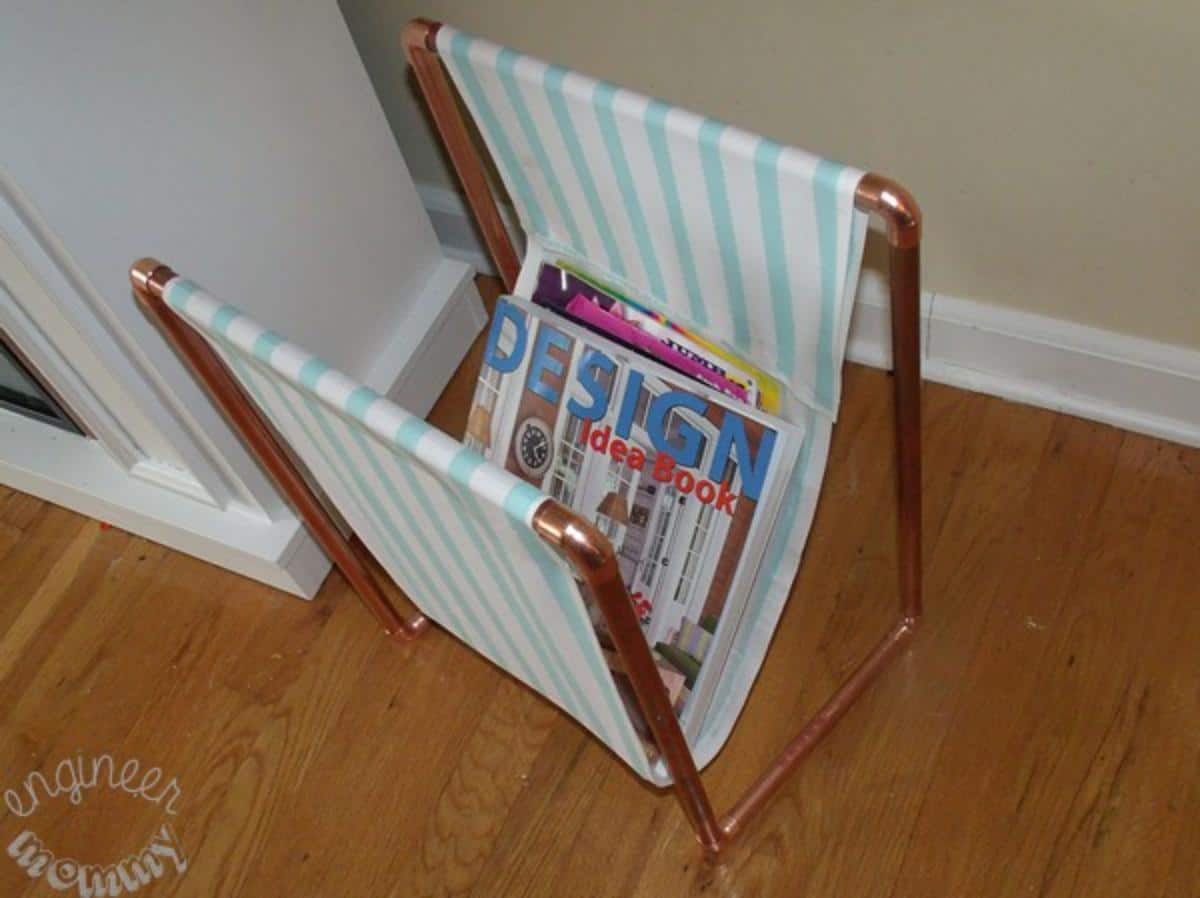 DIY Copper Pipe Magazine Holder