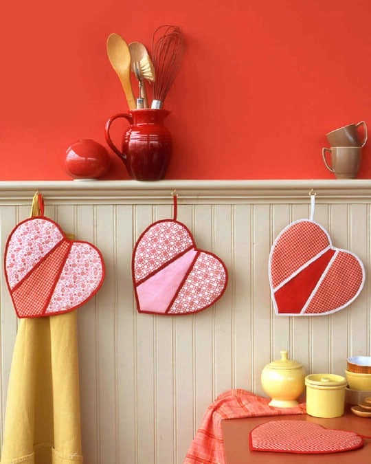 DIY Heart Shaped Pot Holders
