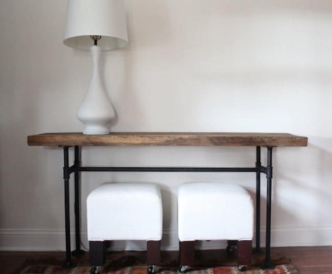 DIY Industrial Pipe Console Table