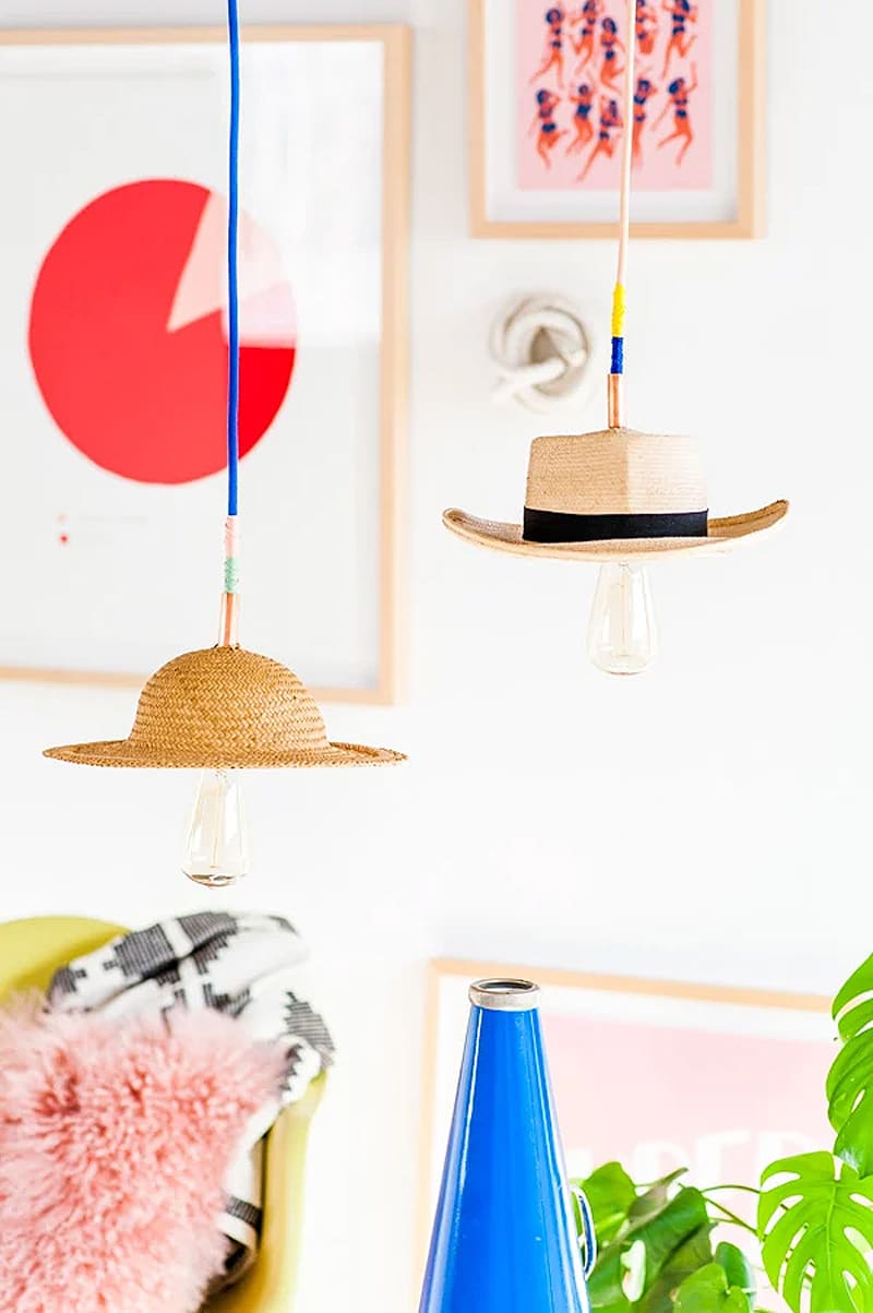 DIY Pendant Light With a Hat