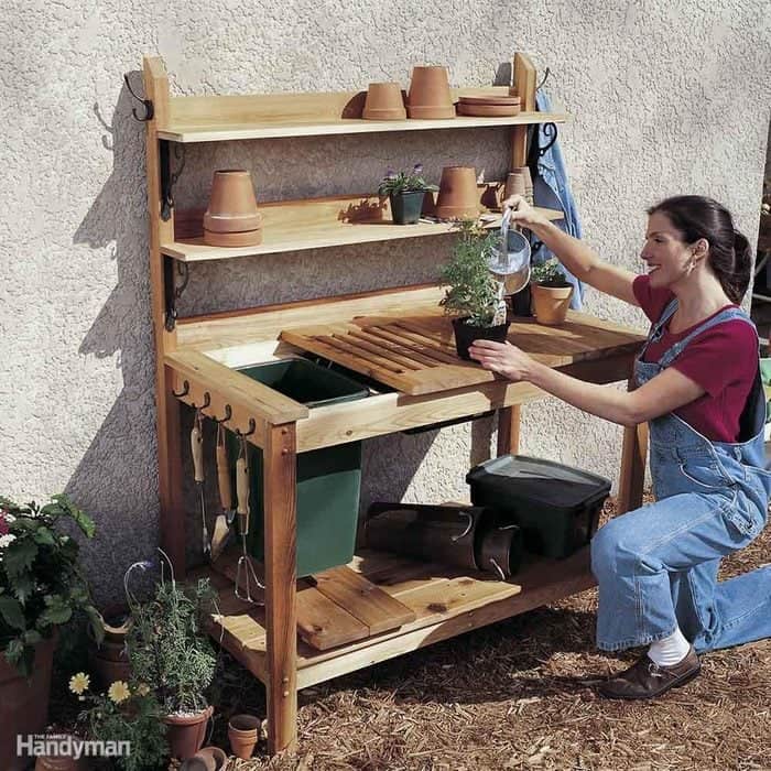 DIY Cedar Potting Bench