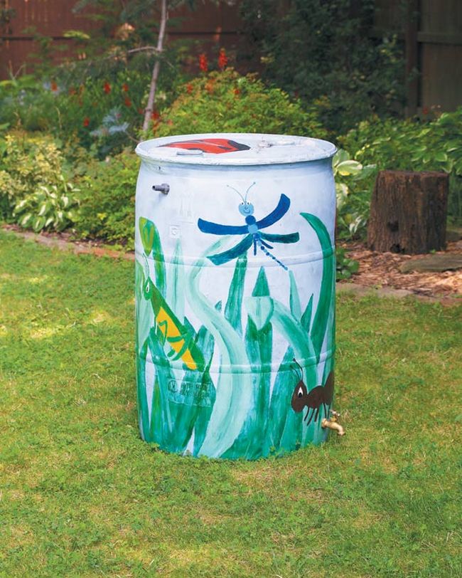 DIY Rain Barrel Using a Large Plastic Drum