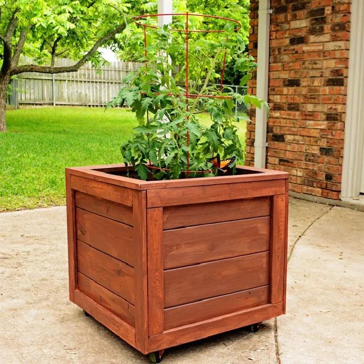 DIY Rolling Planter Box