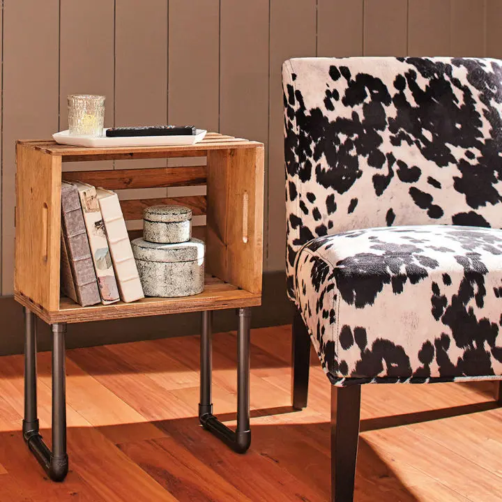 DIY Wooden Crate End Table on a Budget