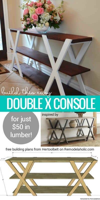 Double X Console Table