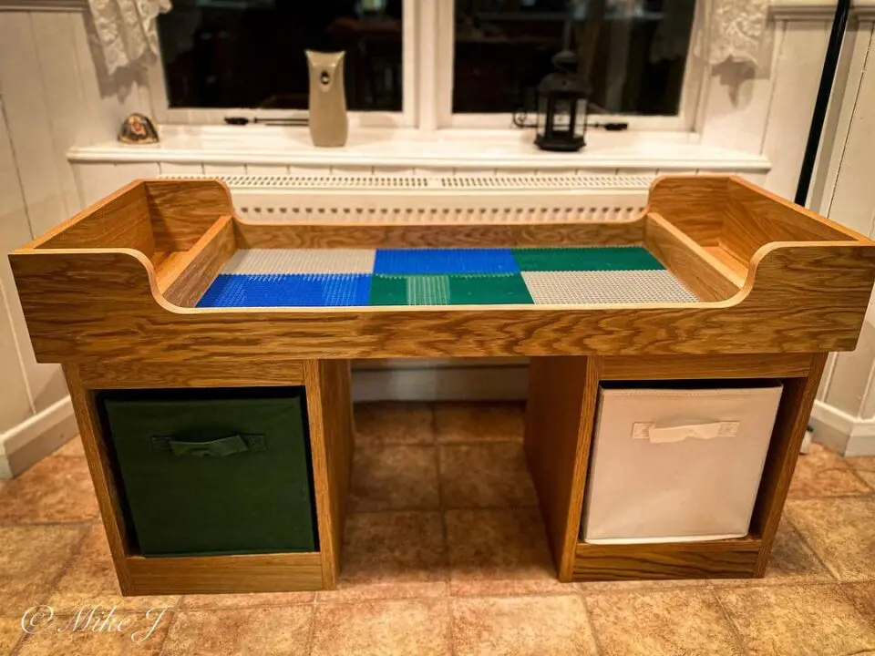Elevated Lego Table with Baseplate Surface