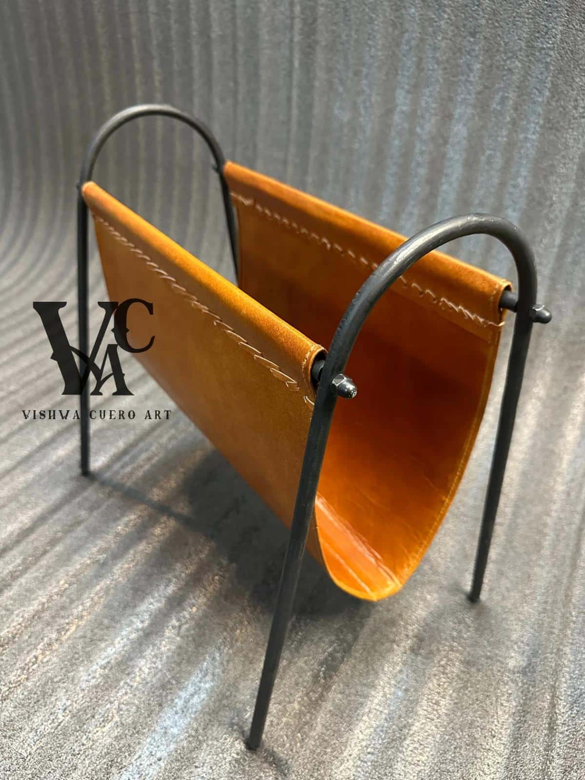 Folding Leather Magazine Holder