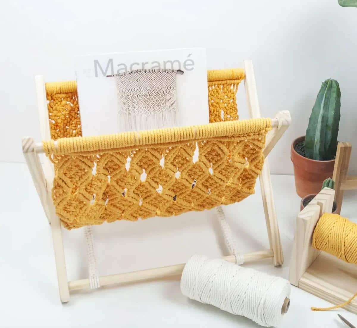 Handmade Macrame Magazine Rack