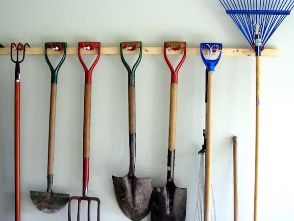 Hang Your Gardening Tools on a Piece of Wood