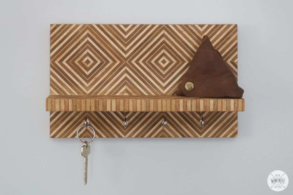 Key Holder Patterned Plywood DIY