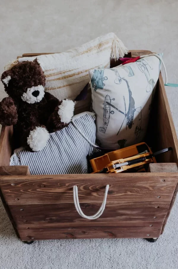 Large DIY Toy Chest with Rolling Wheels