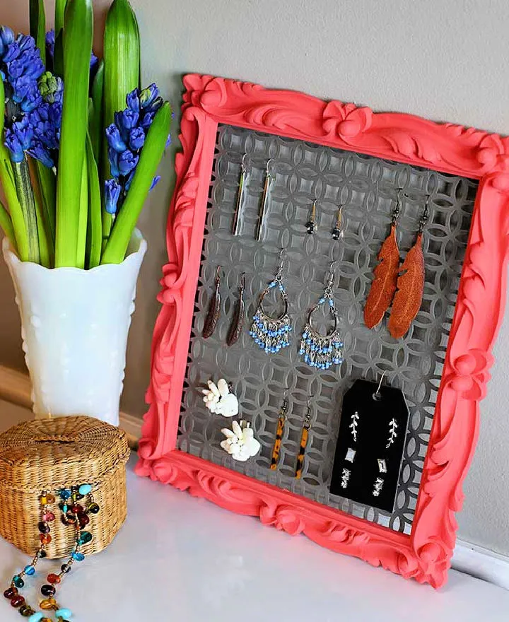 Making an Earring Holder from a Thrift Store Frame