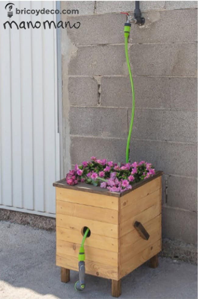 Planter Box with Hose Reel