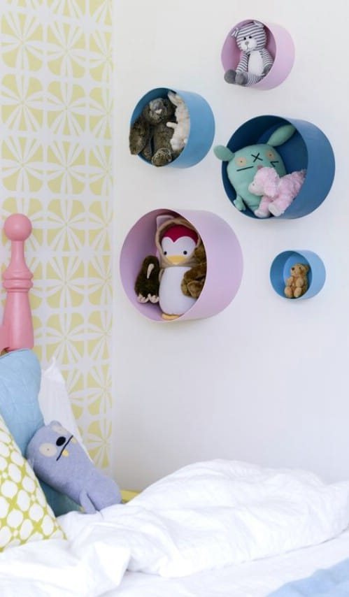Repurposed Hat Box Stuffed Animal Storage