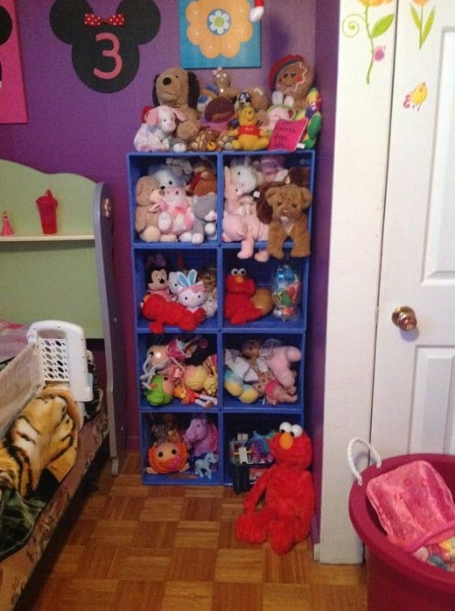 Repurposed Milk Crate Storage