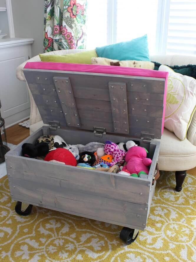Rolling Ottoman Toy Storage