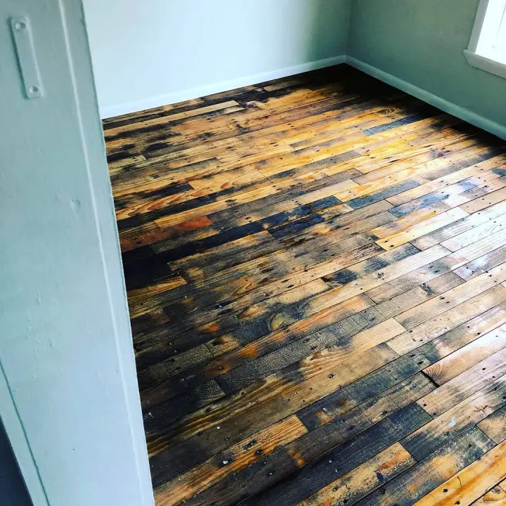 Rustic Burnt Pallet Flooring