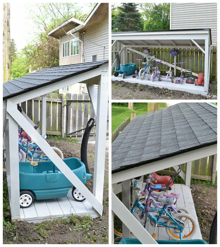 Shingled Roof Open Concept Bike Shed