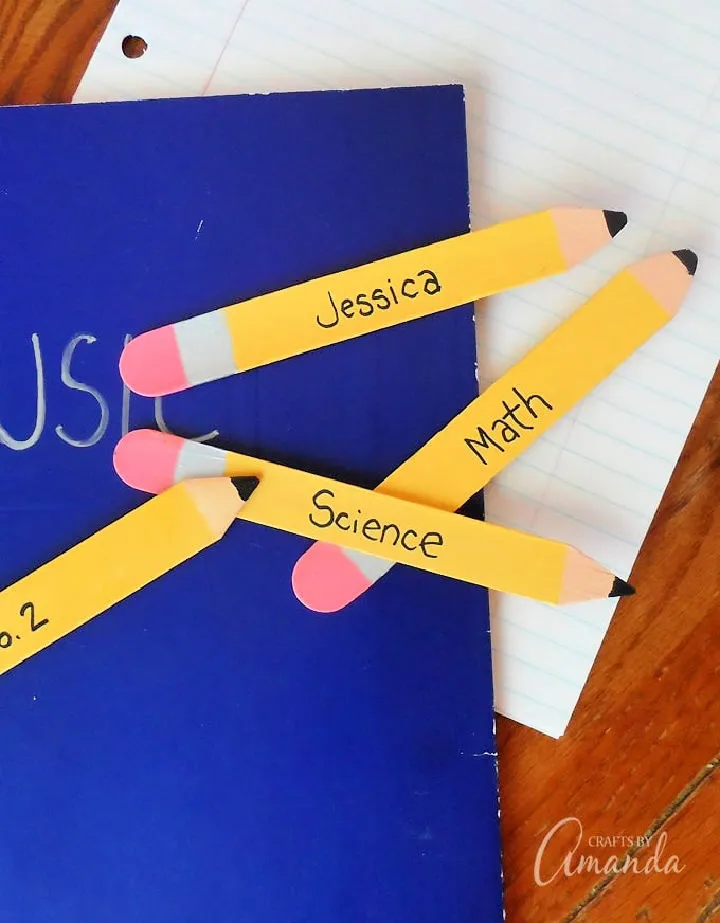 Simple Craft-Stick Pencil Bookmarks