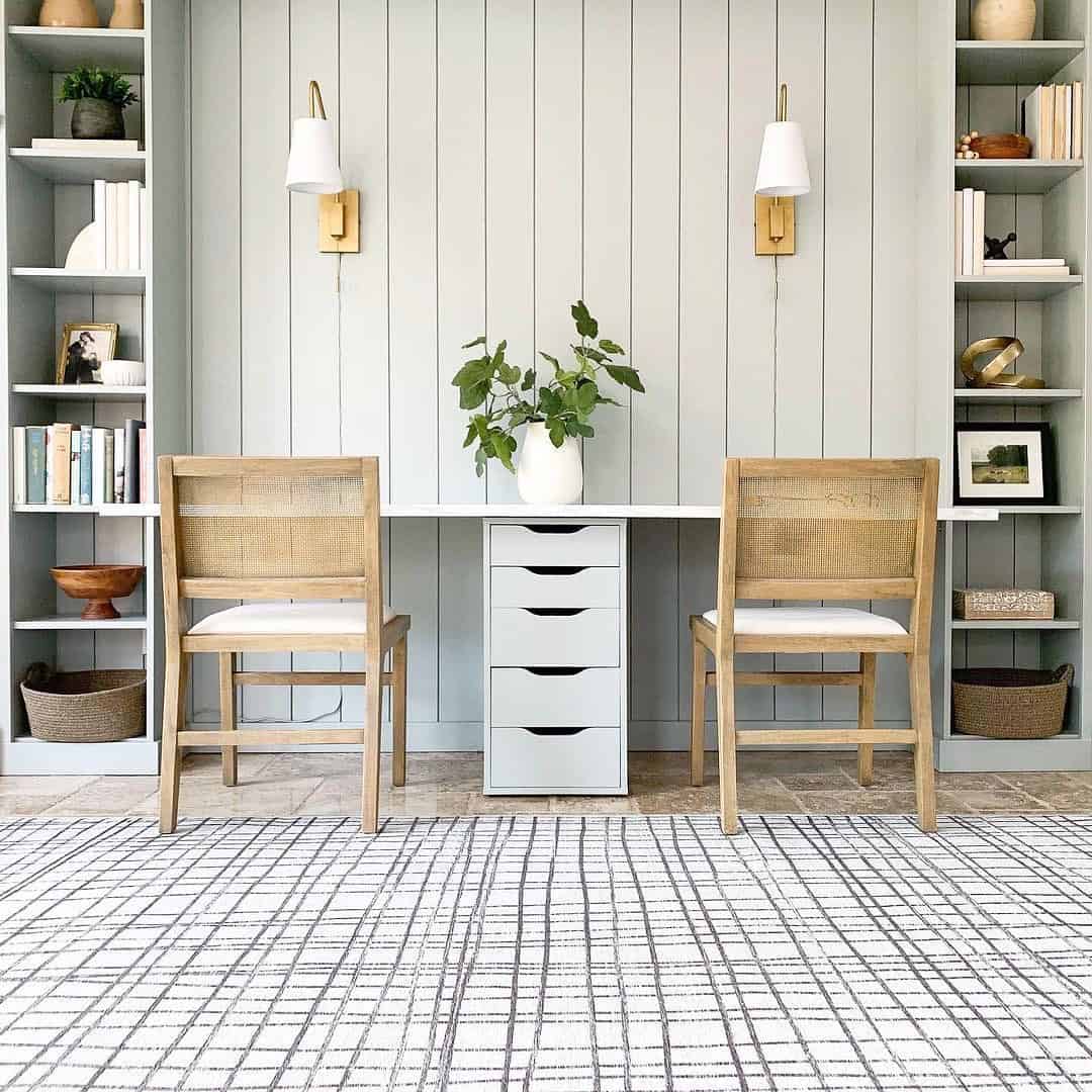 Simple Desk On Vertical Shiplap Walls