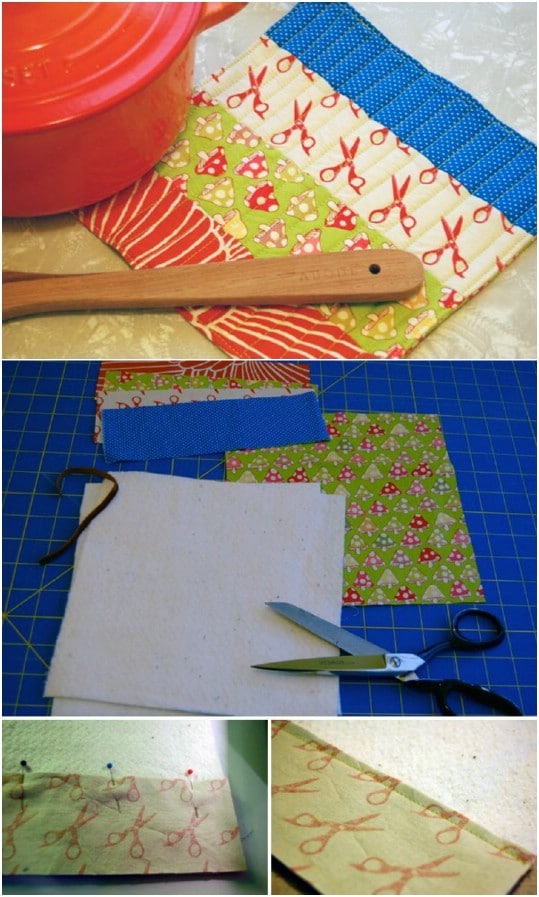 Simple Scrap Fabric Pot Holder