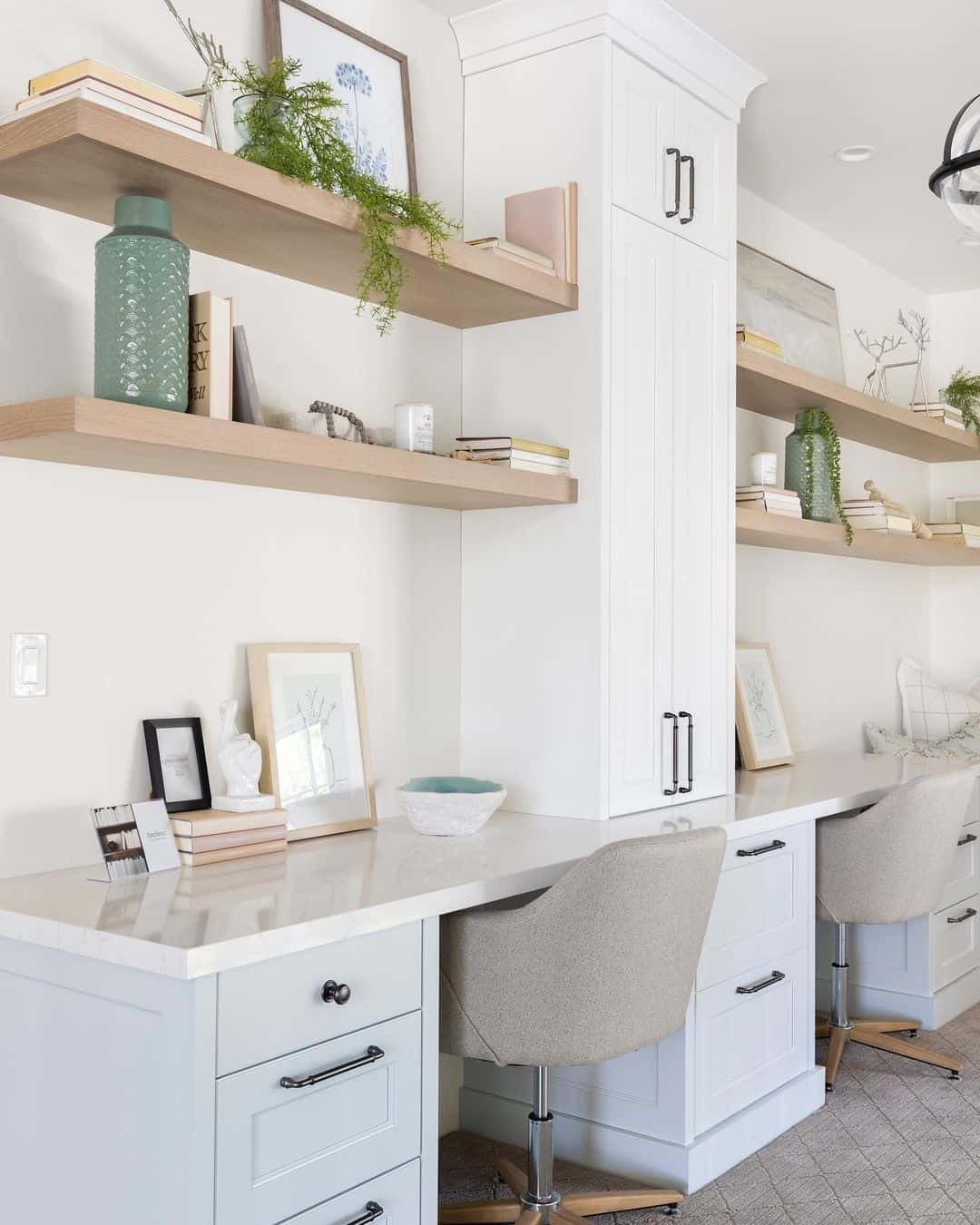 Sleek and Functional Neutral Color Desks