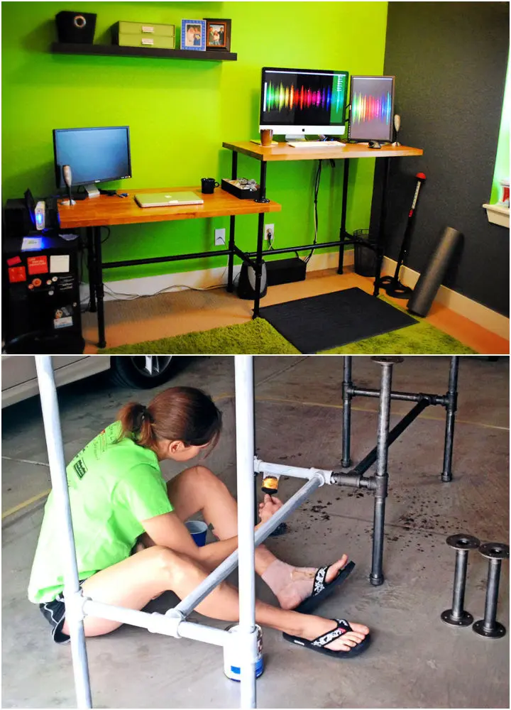 Standing Desk from Steel Pipe