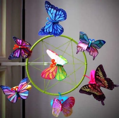 Upcycled Butterfly Mobile
