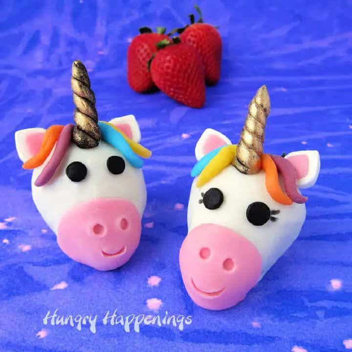 White Chocolate Dipped Strawberry Unicorn