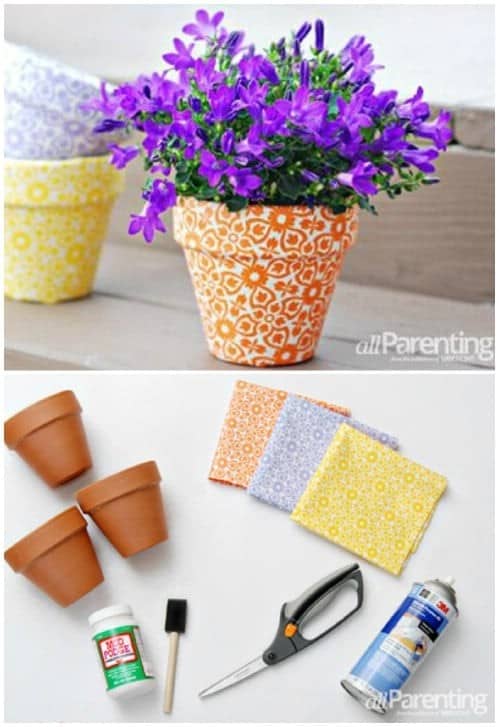 DIY Fabric Covered Planters