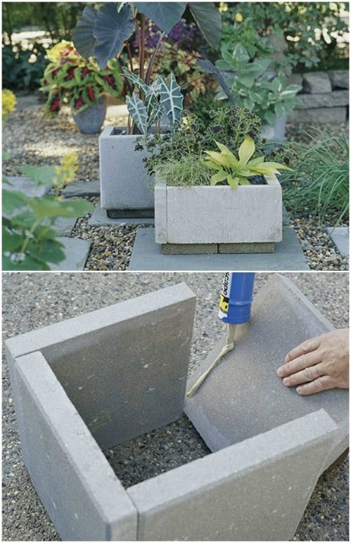 DIY Repurposed Paver Planters