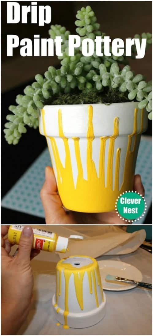 DIY Drip Painted Planters