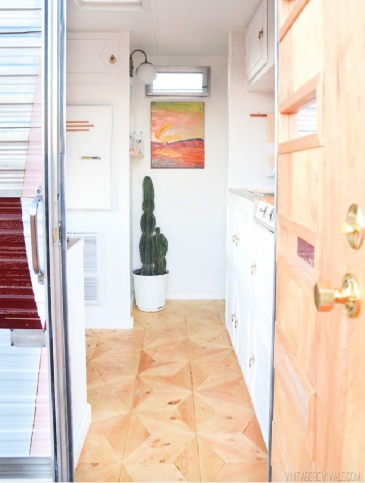 DIY Geometric Plywood Floor