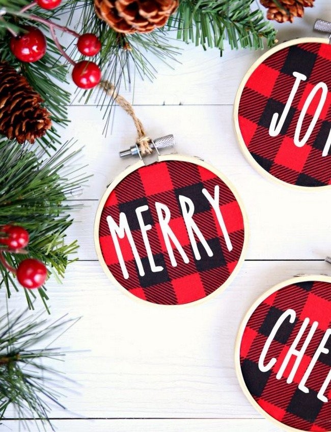 Buffalo Check Christmas Ornaments:
