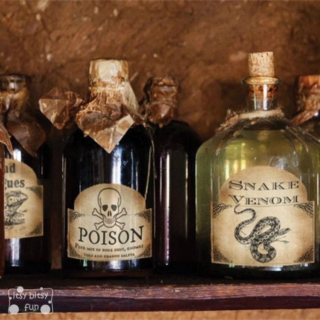 Halloween Bottle Labels Free Printable:
