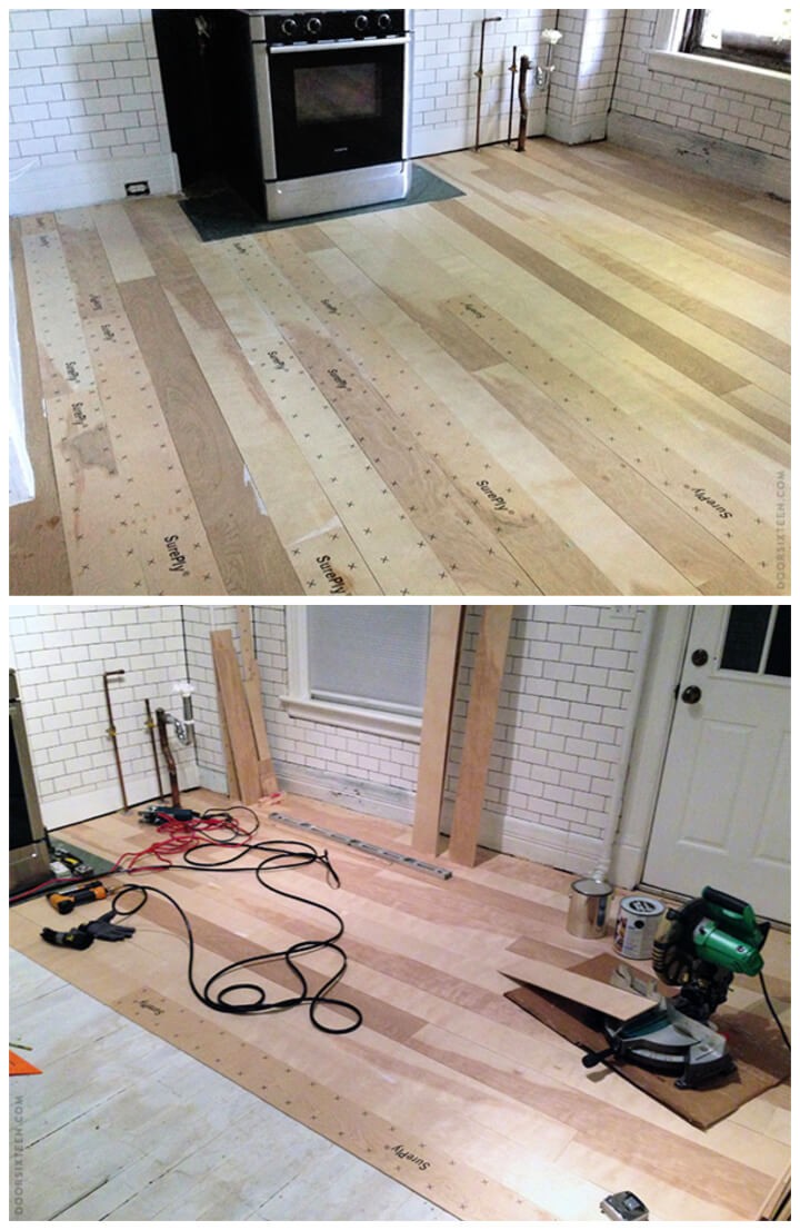 Build Plywood Plank Kitchen Floor