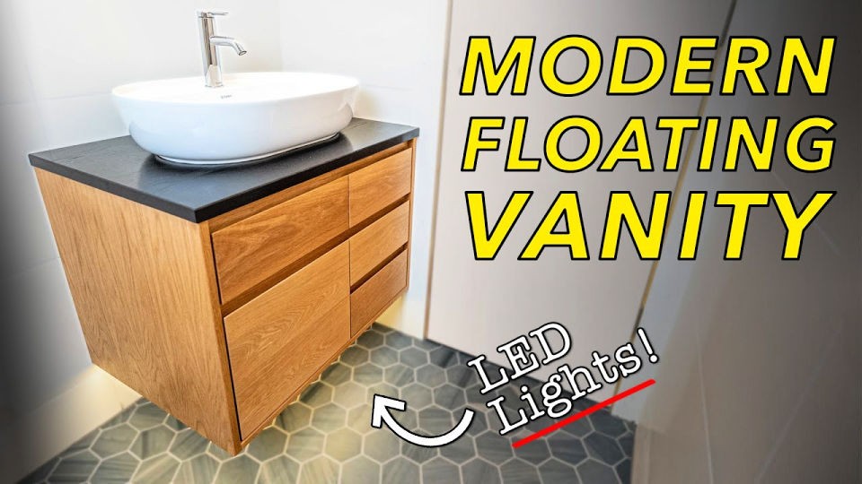 DIY Floating Bathroom Vanity With Led Lights