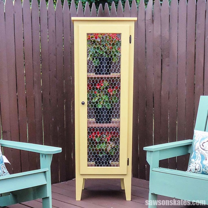 Patio Garden Cabinet With Chicken Wire