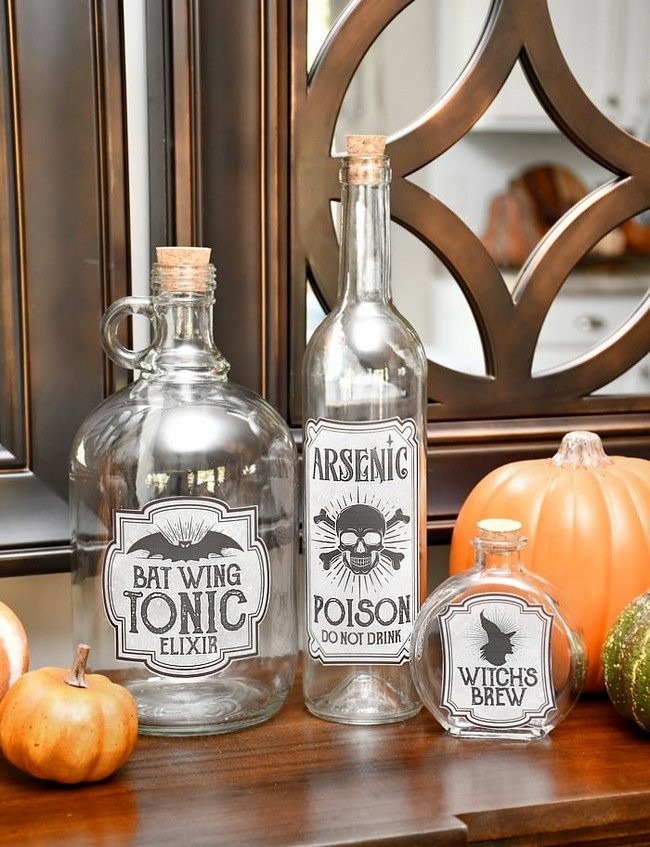 Halloween Bottle Labels: