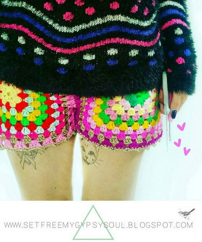 Granny Square Crochet Shorts Pattern